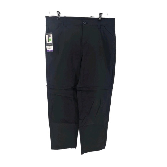 Eddie Bauer Convertible Pants Womens Size 14 Black Hiking Zip Off Travel - Picture 1 of 5